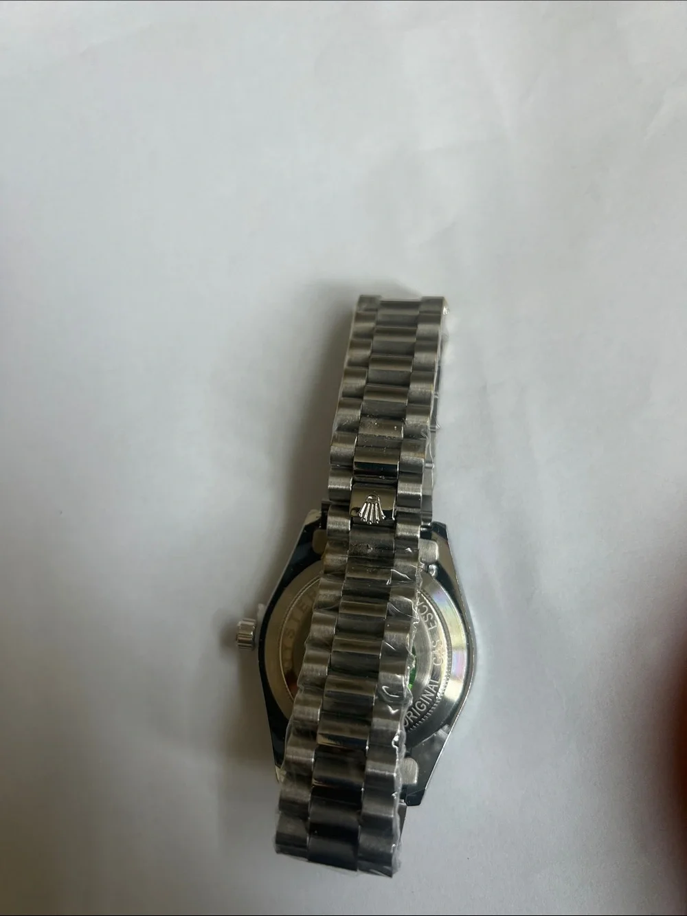 Rolex Black Dial Stainless Steel Watch with Diamond Hour Markers
